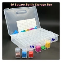 604032 square bottle multipurpose transparent storage box diamond painting accessories container for beads organizer boxes