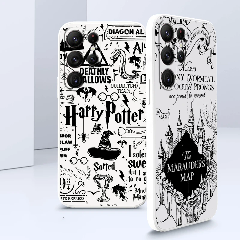 

Dark H-Harry P-Potter Wand Case For Samsung S22 S21 S20 FE S10 Note 20 10 Plus Lite Ultra 5G Liquid Rope Phone Cover Capa Shell