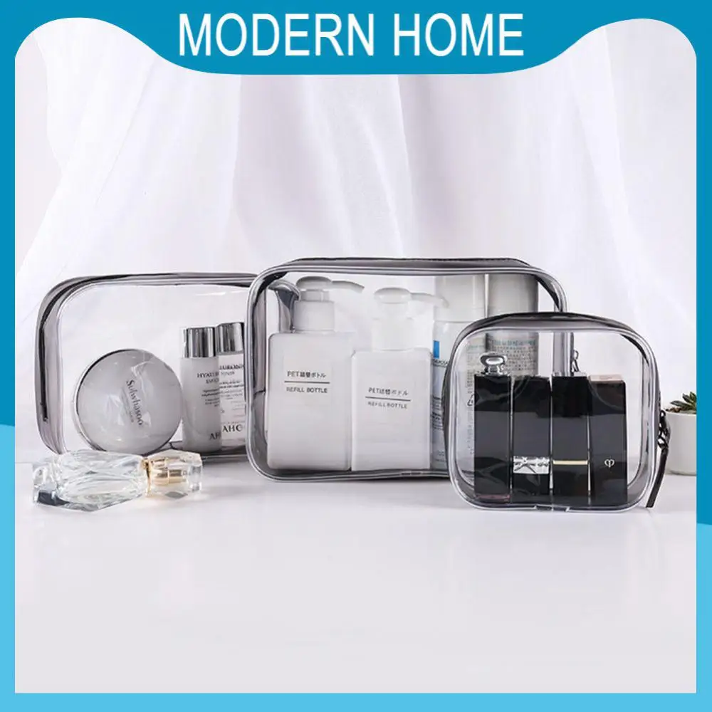 

Smooth Embedded Line Pvc Cosmetic Bag Nylon Zipper Transparent Waterproof Makeup Storage Toilet Bag Makeup Bags Makeup Leisure
