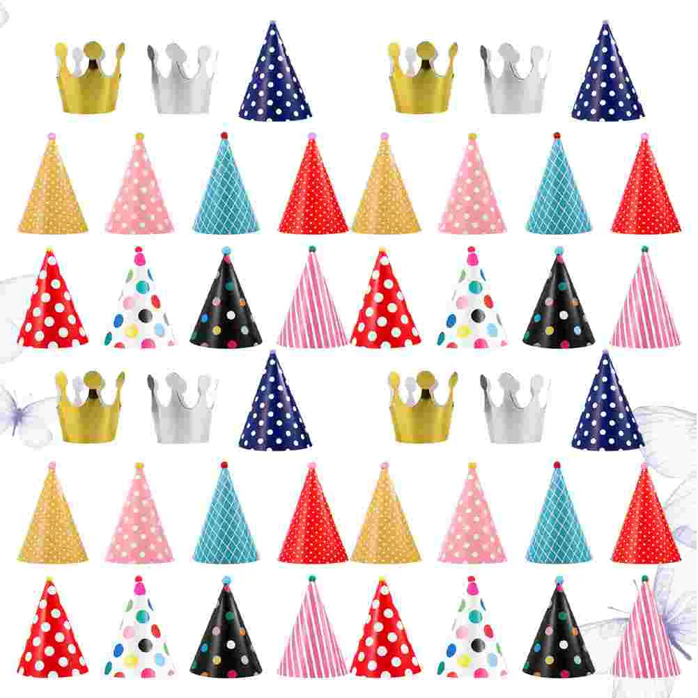 

Birthday Hat Cone Paper Cap Party Hats Kids Pom Cat Dog Headband Pet Cartoon 1St Polka Dot Caps First Favors Chic