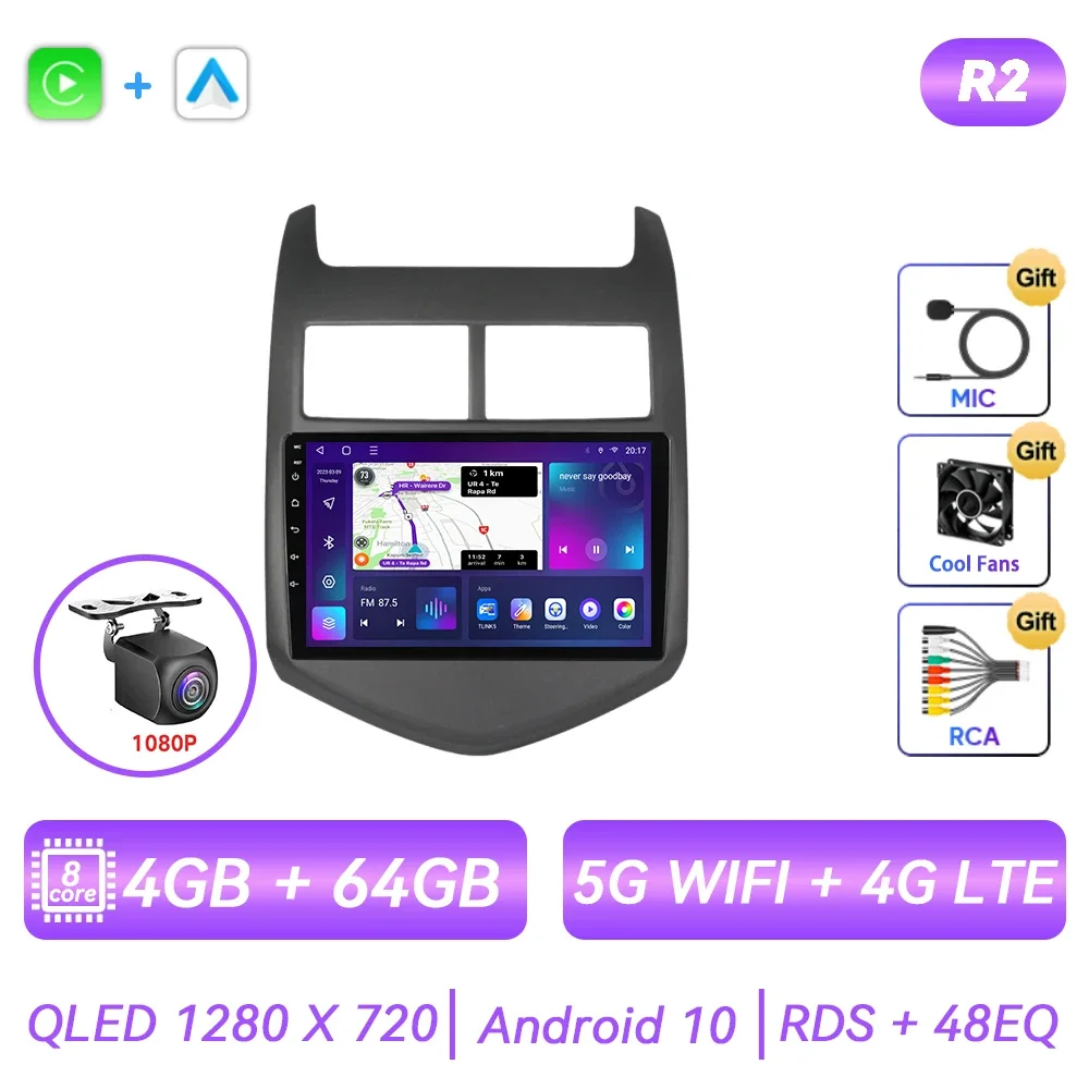 Автомагнитола на Android для Chevrolet Aveo 2 Sonic T300 2011 2012 2013 2014 2015, мультимедийный плеер с навигацией, GPS, сенсорным экраном, автостерео