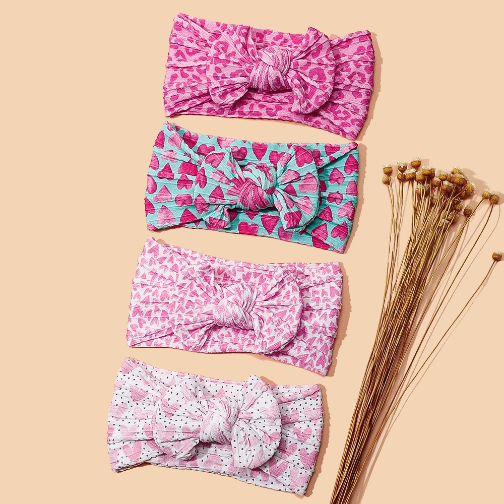 

Baby Headband For Girls Print Nylon Manual Folds Headwear Princess Elastic Newborn Hair Band Little Girls Hair Accessories