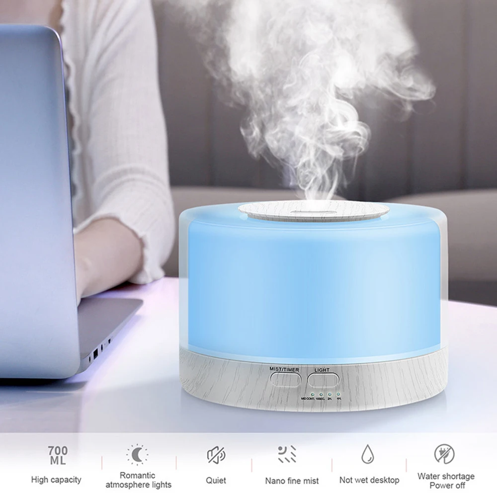 

500ML Large Smart Spray Purifier Humidifier with 7 Lights Oil Aroma Aromatherapy Essential Diffuser Air Humidifier WiFi Connect