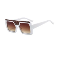 new men large frame square sunglasses craft pattern stickers decorative fashion women sunglasses brand glasses