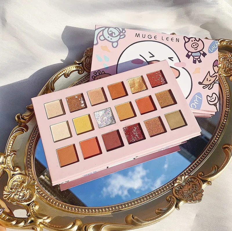 

18-color Paleta De Sombr Glitter Waterproof Eyeshadow Pearly Matte Cute Makeup Palette Female Cosmetics High Quality Cheap