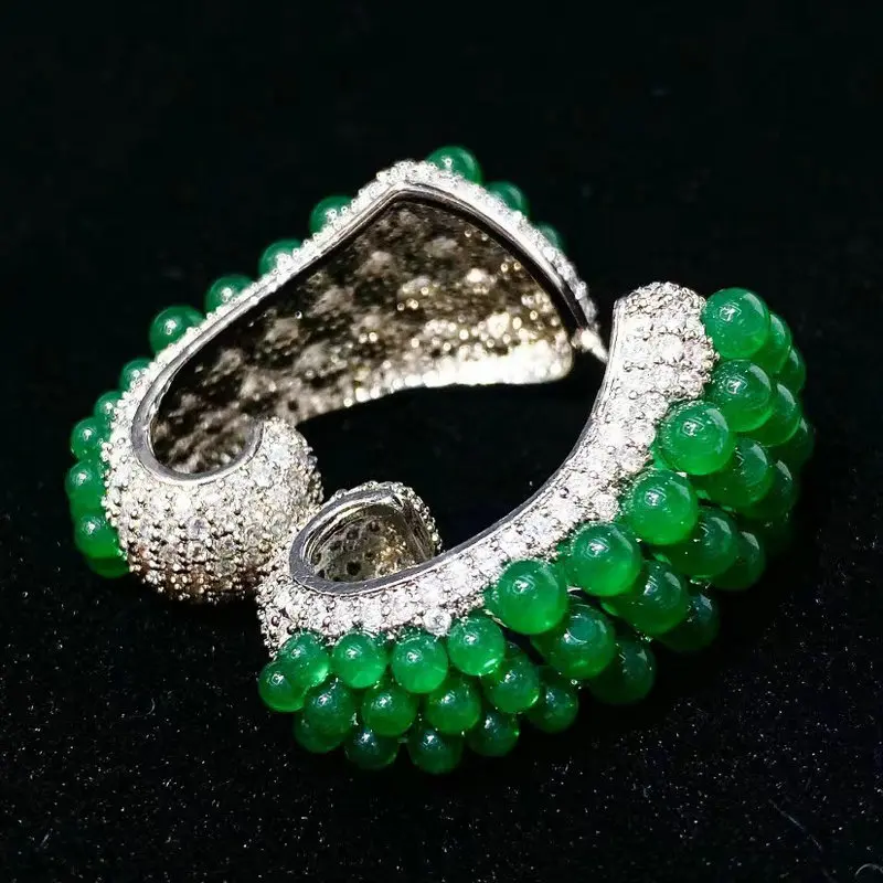 

Bilincolor Fashion Green Small Ball Simple Luxury Earring for Women