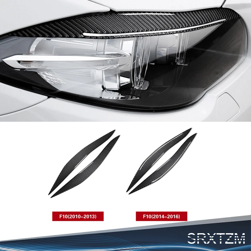 

2 шт. 3D углеродное волокно резиновые фары для бровей Веки для Bmw F10 5 серии фары для бровей декоративный Стайлинг автомобиля