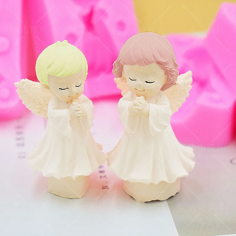 

3D детская форма «сделай сам» для мальчиков и девочек, «Ангел», «Свеча», силиконовая форма, корейские формы для украшения торта, шоколада, тор...