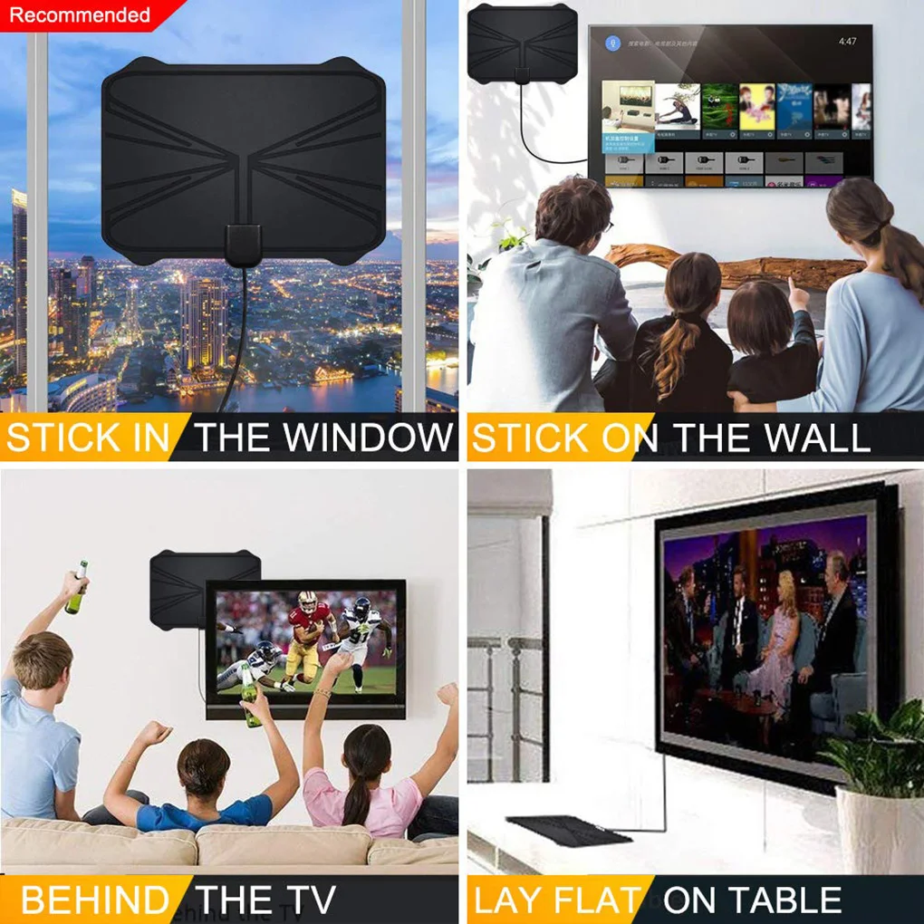 

Hot! 4K Digital HDTV Aerial Indoor Amplified Antenna 1180 Miles Range HD1080P DVB-T2 Freeview TV