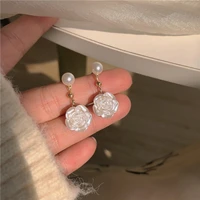 silver needle pearl flower earrings french small fresh fashion earrings earrings design sense ins wind trendy earrings women
