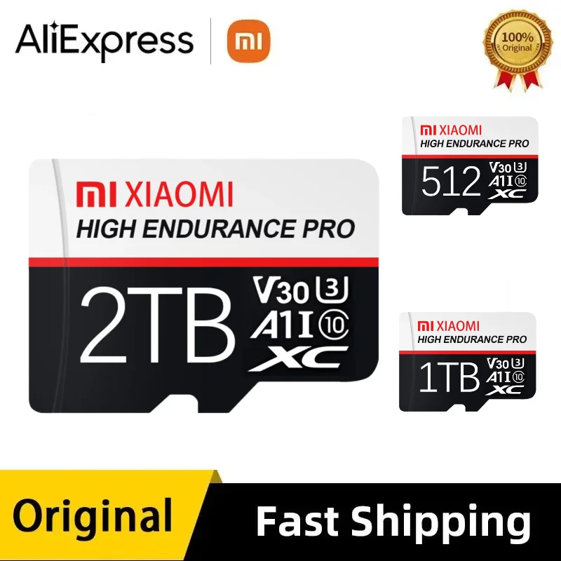 Оригинальная высокоскоростная карта памяти Xiaomi 2 ТБ 512 ГБ 256 128 C10 Micro TF SD-карта 1 для
