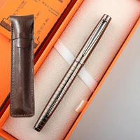 high quality 0 5mm fountain pen full metal grey clip luxury ink pens writing stationery school office supplies