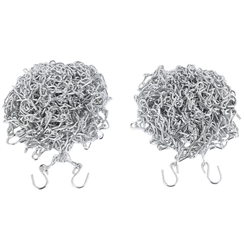 

2 Pieces Basketball Net Replacement Heavy Duty Outdoor Indoor Galvanized Steel Chain Basketball Net