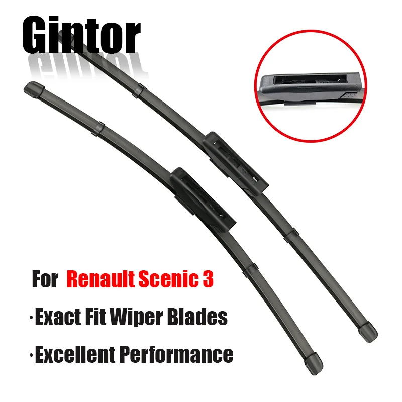 

Gintor Car Wiper LHD Front Wiper Blades For Renault Scenic 3 2009 - GRAND Scenic 3 Windshield Windscreen Front Window 30"+26"