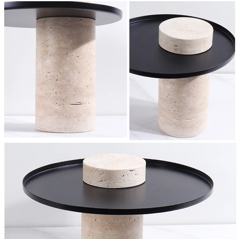 Фото Travertine Stone Serving Tray Natural Marble Low Tea Holder Tray Hightea Plate Luxury Reception Tray №5