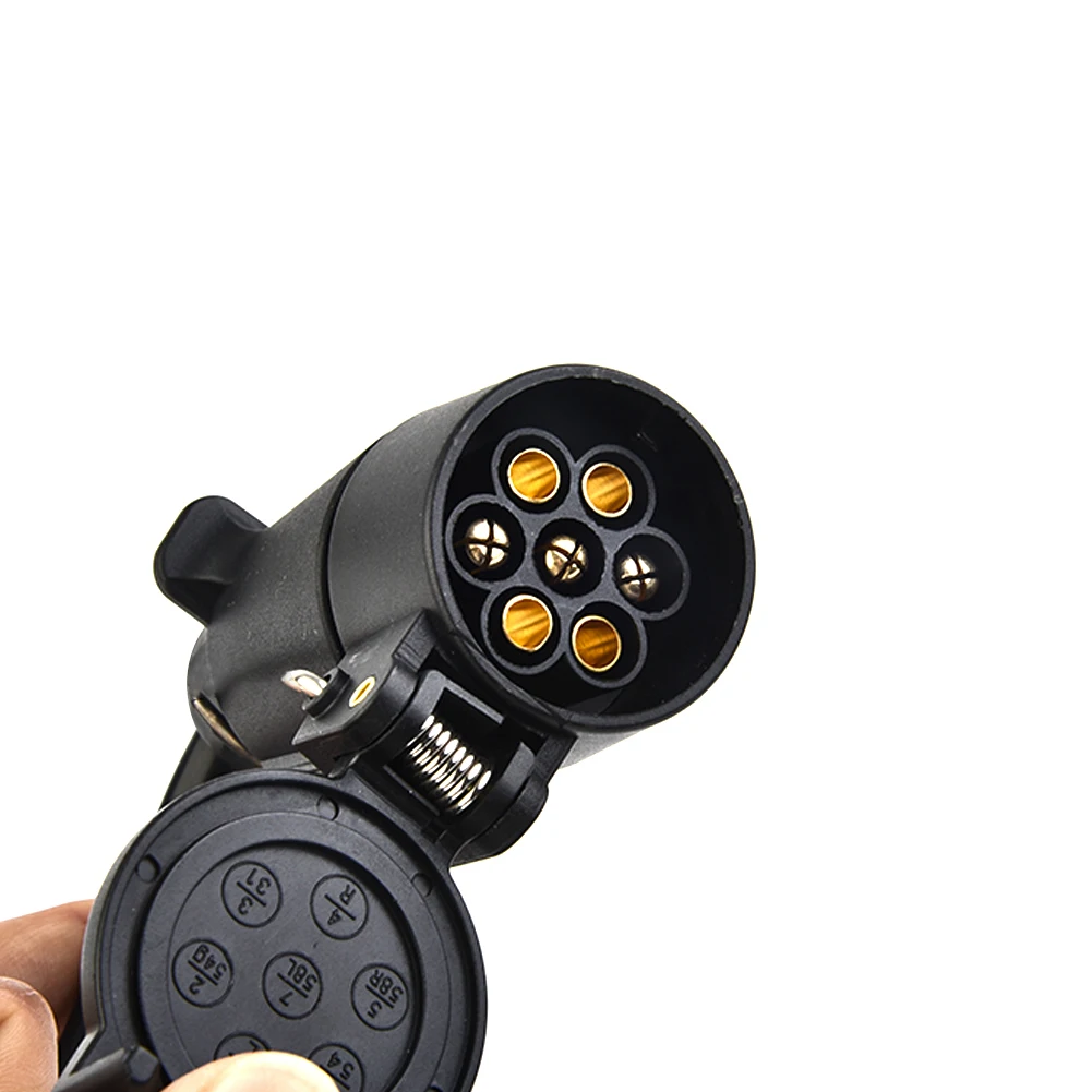 

Преобразователь для светильник прицепа с американской на европейскую розетку, 7-ходовой плоский разъем (для транспортных средств США) на 13-контактный круглый разъем (модель ЕС), сигналы задсветильник онарей