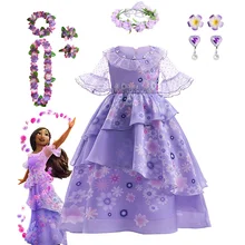 Disney Encanto Kostuum Prinses Jurk Pak Charme Voor Meisjes Cosplay Isabela Carnaval Verjaardagsfeestje Kerst Meisjes Kleding Tas