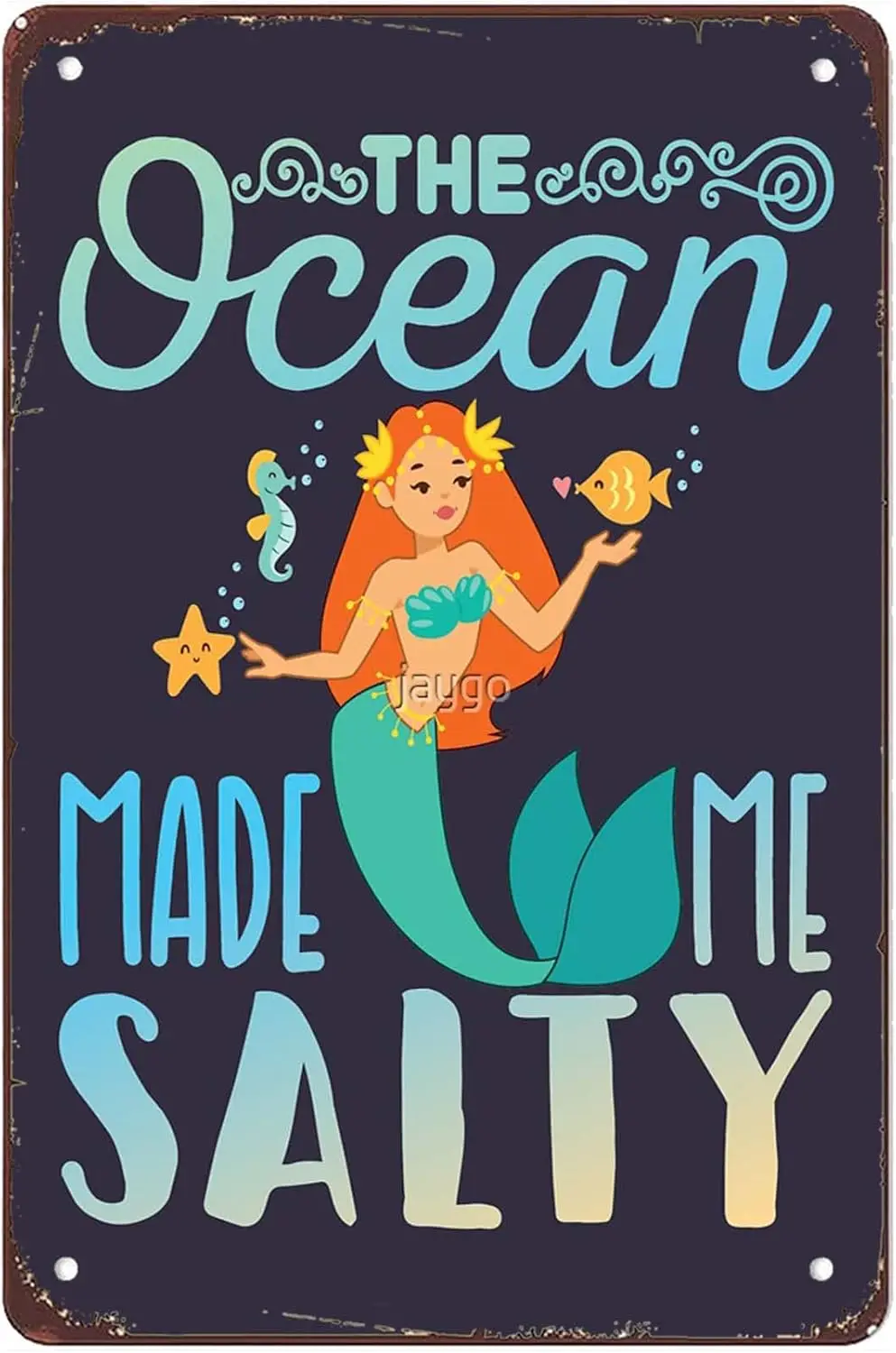 Новый Vntge Metl Tn Sgn Mermd The Ocen Mde Me Slty Wll Br Frm Grge Mn Cve Resturnt Chrstms Hoween Grlfrend Boyfrend 8 дюймов 1