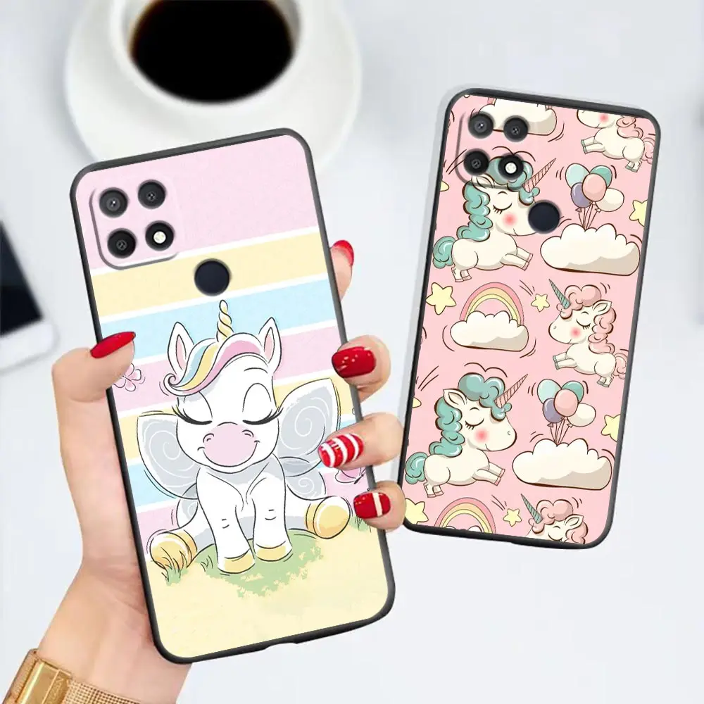 

Funda Case For OPPO A92S A91 A78 A77 A76 A74 A73 A71 A59 A57 A55 4G A53 5G A37 A33 A17 A16 A15 Case Fashion Cute Rainbow Unicorn