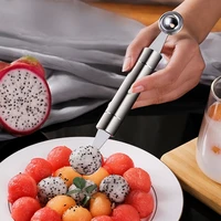 stainless steel double head melon scoop multi functional vegetables decorating knife fruit ball cutter kitchen salad accessories