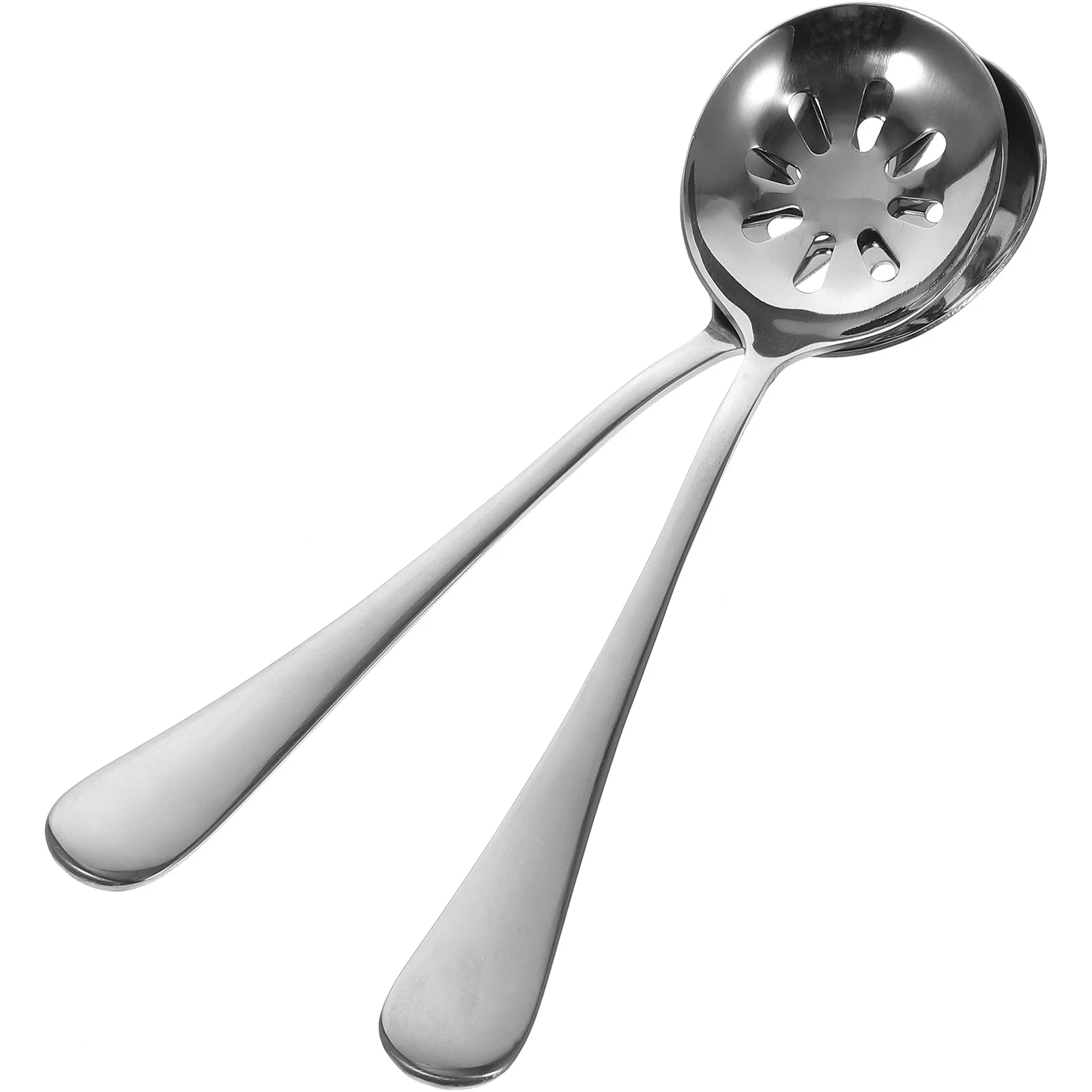 

2pcs Perforated Spoons Stainless Steel Slotted Spoons Food Serving Spoons