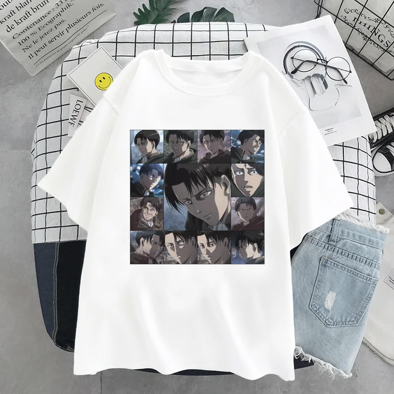 

Japanese Fashion Anime Graphic Vintage Kawaii Attacks Giant Harajuku Style Print Elegant Women Blouses Costume Clothes Shirt
