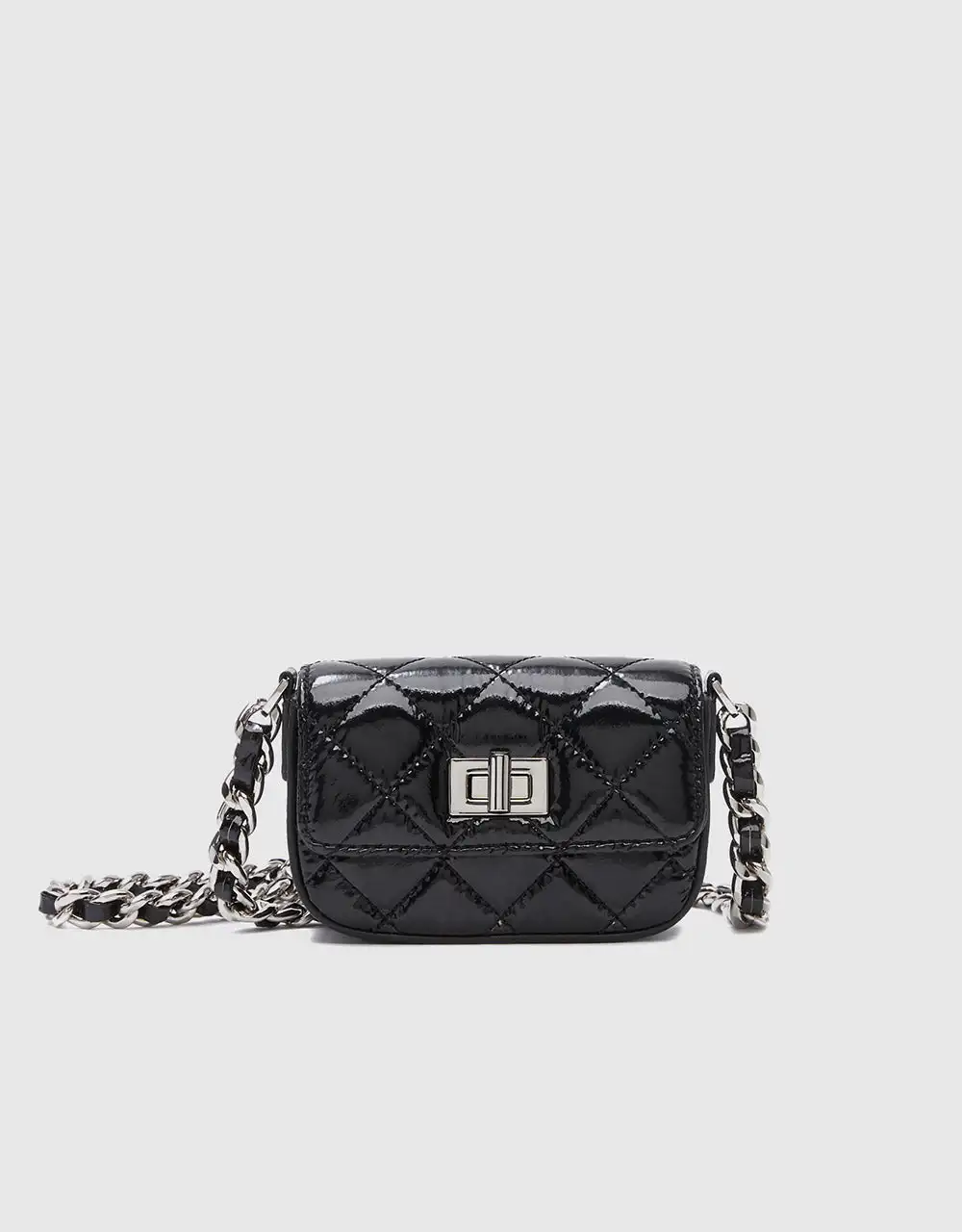 

Urban Revivo Quilted Patent Crossbody Mini Bag for Women Handbags Luxury Designer for Women Purses Square Shoulder Bag