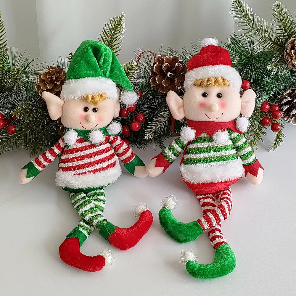 Big Size Christmas Plush Leg Elf Doll Ornaments Boys and Girls Elf Toy Dolls New Year Home Decorations Christmas Tree Ornaments