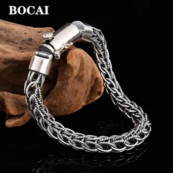 925 Sterling Silver Exquisite Weave Pattern - Retro Man Bracelet 1