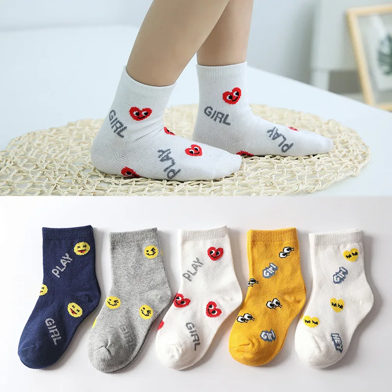 

5 Pairs/lot Baby Children for Boys Girls Children's Cotton Warm Sport Cute Casual Cartoon Print Anime Winter Socks Clothes Kids