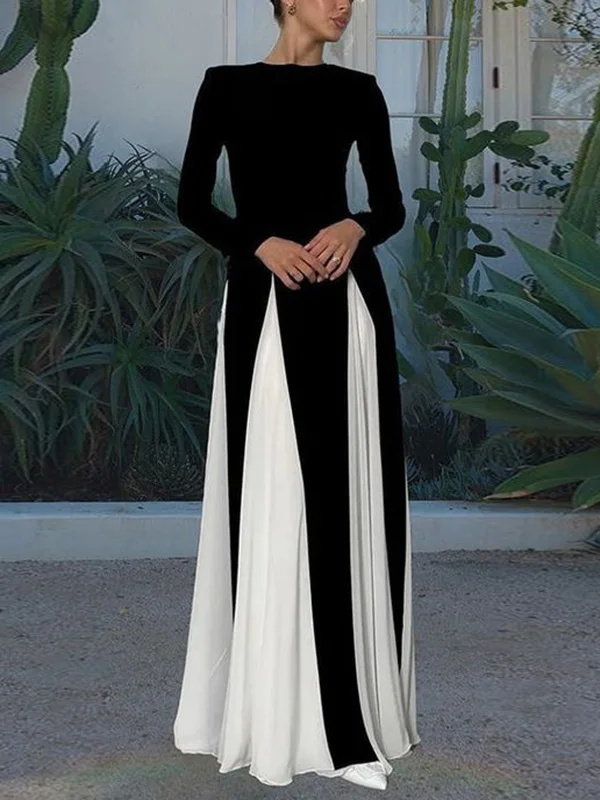 Дженнифер А-силуэта с длинными рукавами для женщин Вечернее платье Макси-платья