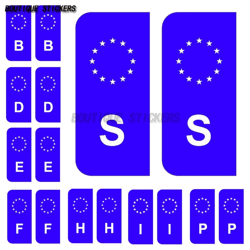 Фото Изысканные синие наклейки на номерной знак GB NL PL DK CZ SK SI SE RO DK MT NLCZ UK EU D EHPSB наклейки на номерной знак ПВХ наклейки №2
