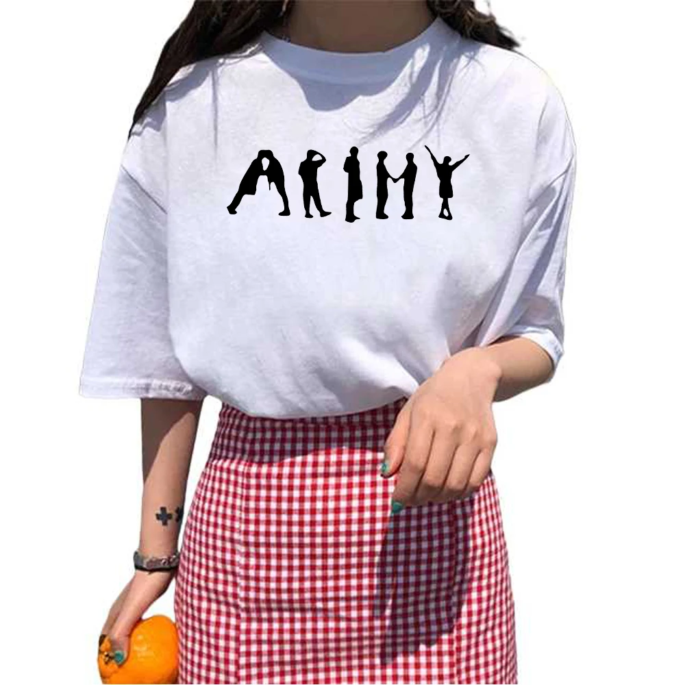 

K Pop T Shirt Streetwear Women Army Jungkook J Hope T-Shirt Permission To Dance Korean Group Bangtan Senyeondan Kpop Merch Top