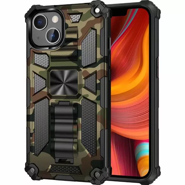 

Case for iPhone 12 Pro Max iPhone 13 Pro Max XS Max 7 8 Plus Camouflage Armor Coque Heavy Protection Phone Case Cover Capa