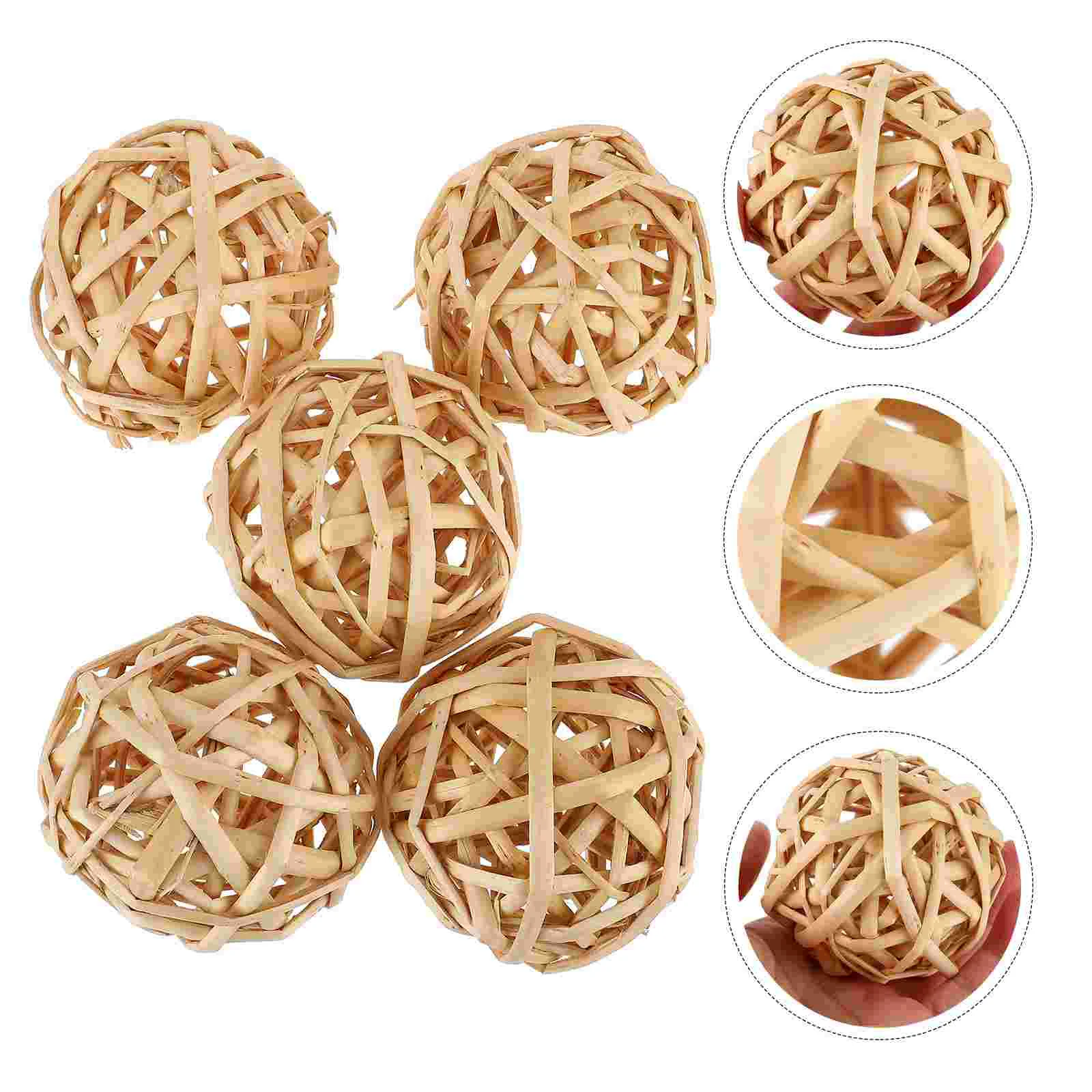 

5 Pcs Takraw Decoration Party Layout Craft Rattan Balls Table Centerpieces Wedding Decorate Wicker Decorations Ceremony