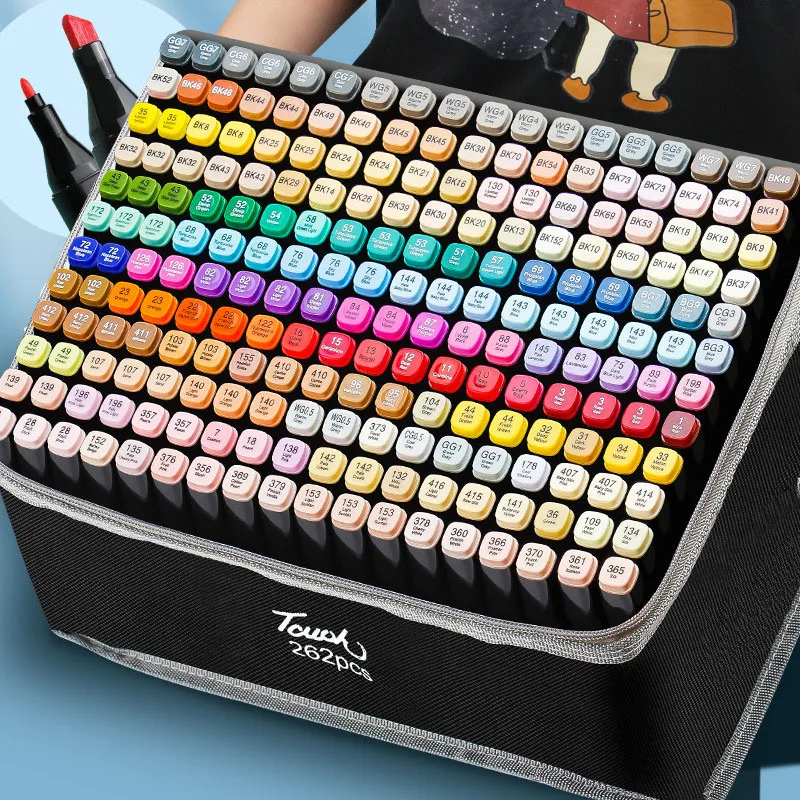 

12-168 Colores Manga Markers Pens Set Painting Drawing Highlighter School Art Supplies For Artist Korean Stationery