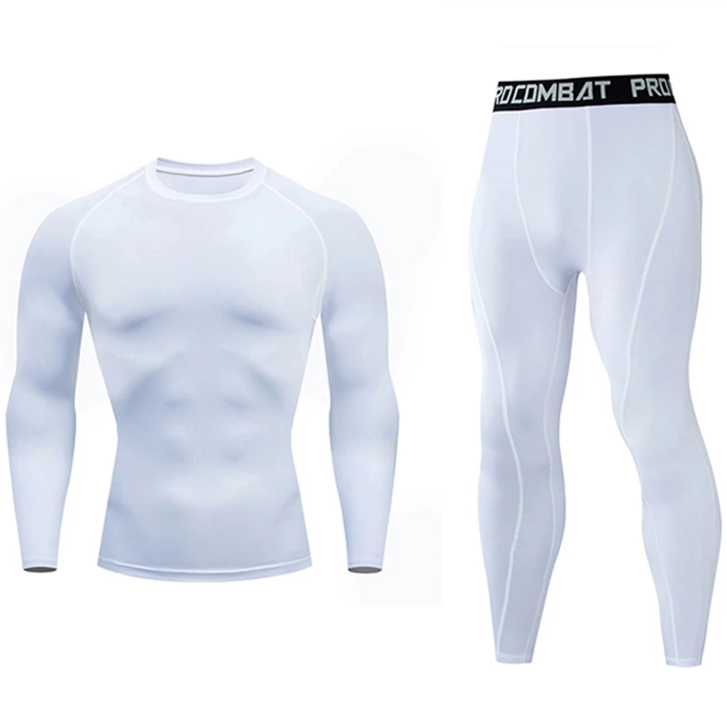 Quick Dry Men's   Thermal underwear Sets  Running Compression Sport Suits Basketball Tights Clothes Gym Fitness Jogging Sportswe