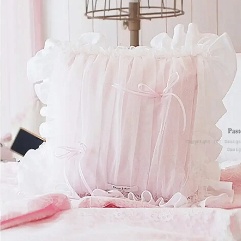 

chiffon luxury quality fabric cushion pink lace sofa cushions bowknot princess pillows bedding car seat pillow wedding textile