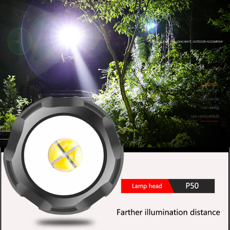 Ффонарь XHP50 XHP70 аккумуляторный 5 режимов с функцией внешнего аккумулятора