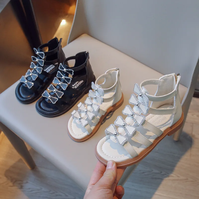 Сандалии для девочек Новинка лета 2023 детская обувь в римском стиле сандалии