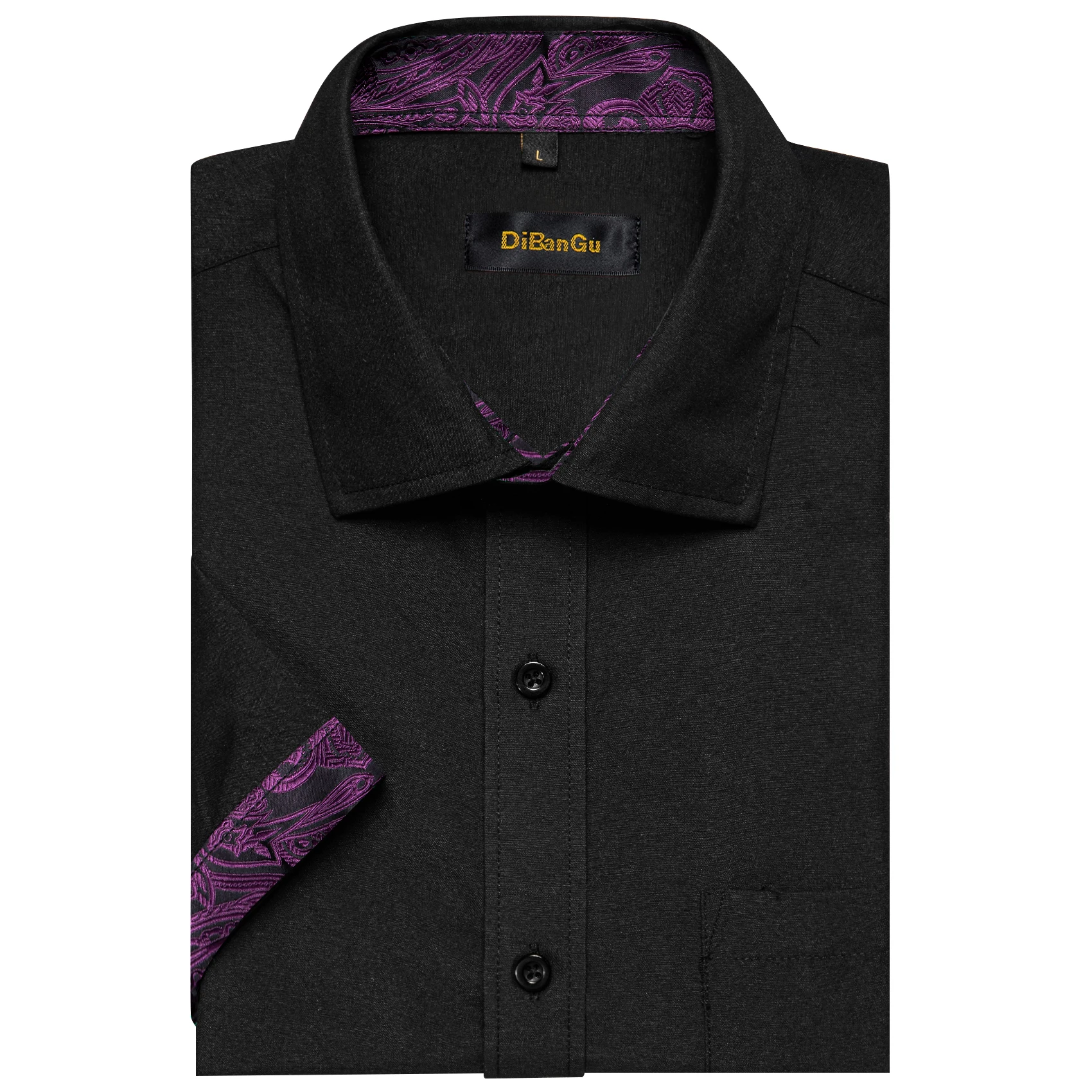 Spring Summer Party Shirt For Man Luxury Short Sleeve Dress Shirts For Men Male Gray Patchwork collar Button Up camisa masculina