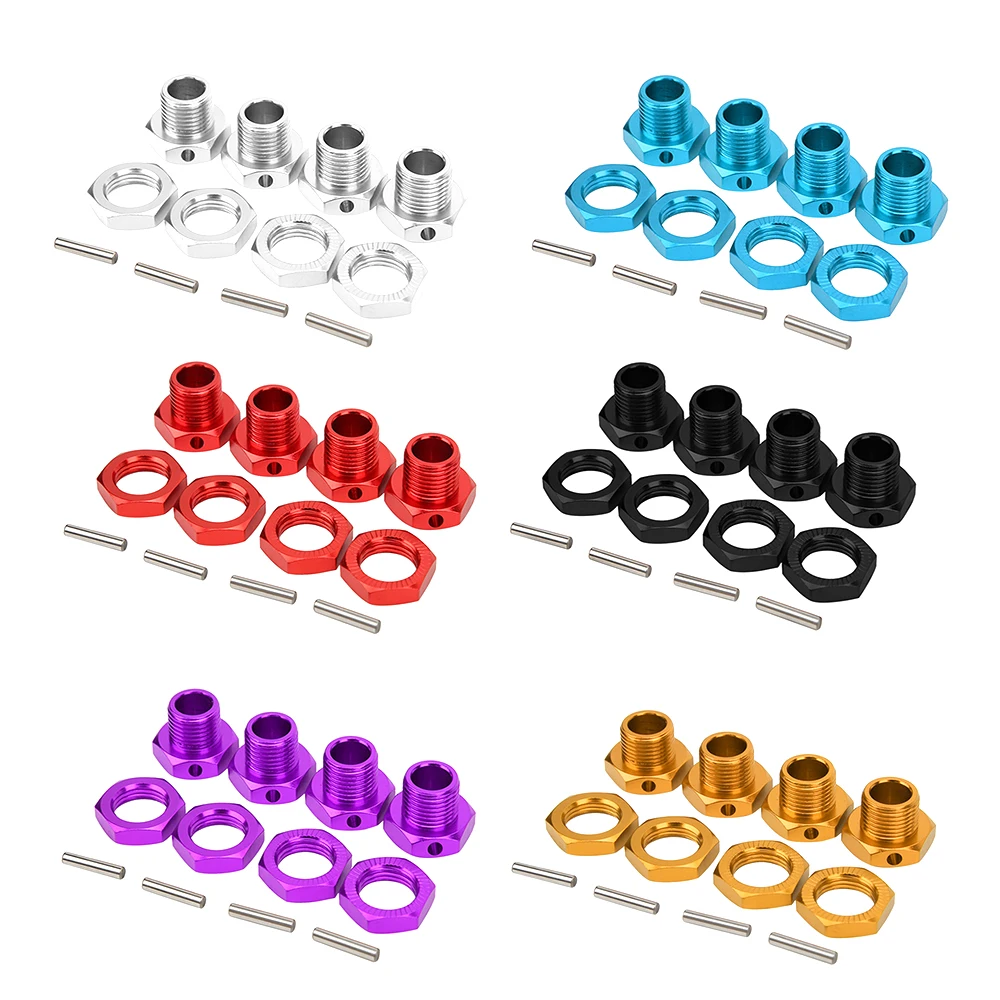 

4PCS RC Wheel Hex Driver 17MM Aluminum Alloy Wheel Hex Coupler Spare Accessory Parts Kit for HSP 1/8 RC Crawler Car