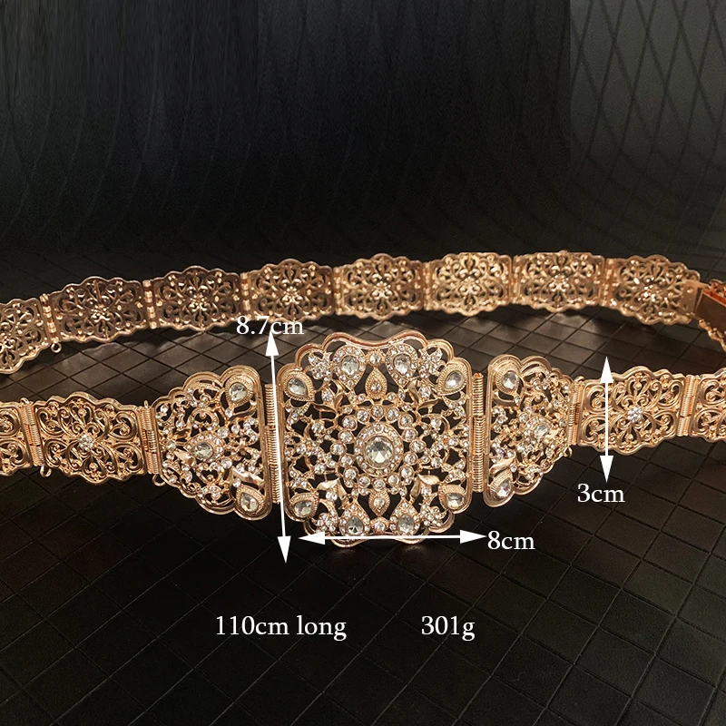 Новые Блестящие ремни со стразами модные арабские Длинные с золотым покрытием