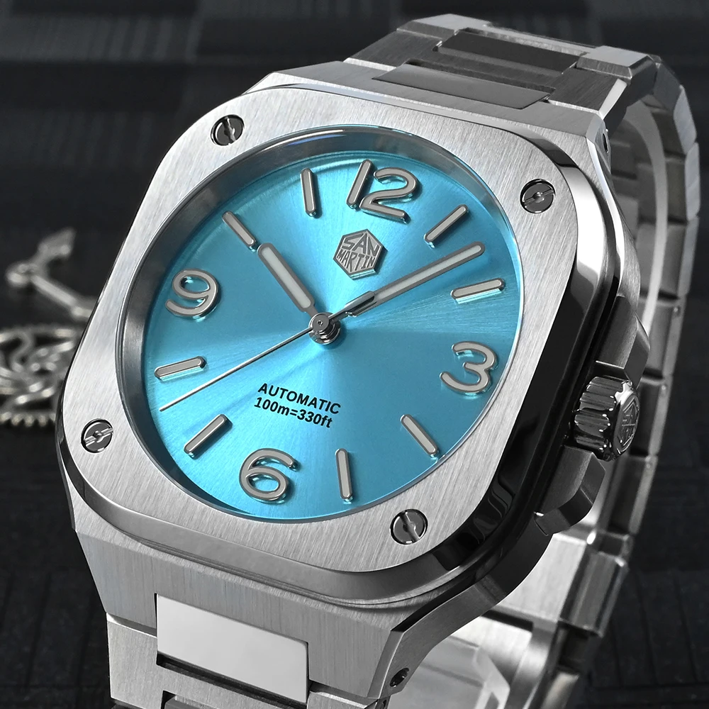 

2022 San Martin 40MM Men Automatic Mechanical Watch Classic Luxury Sport Watches Square Case Sapphire 10 Bar BGW9 Reloj Hombre