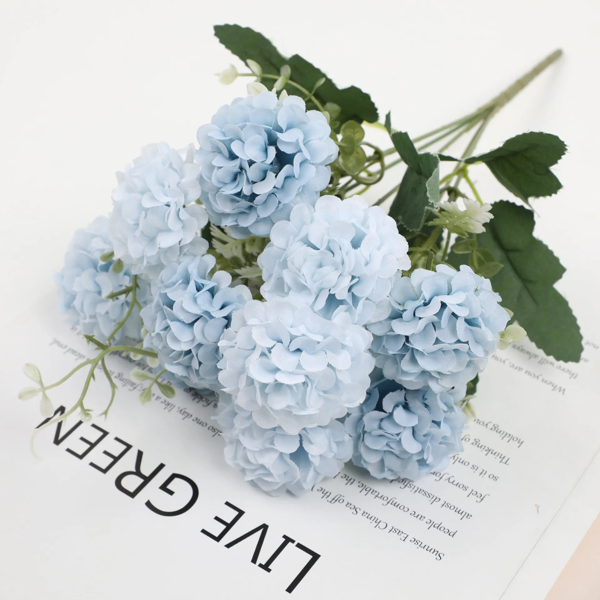 

Искусственные цветы, набор из пиона и гортензии