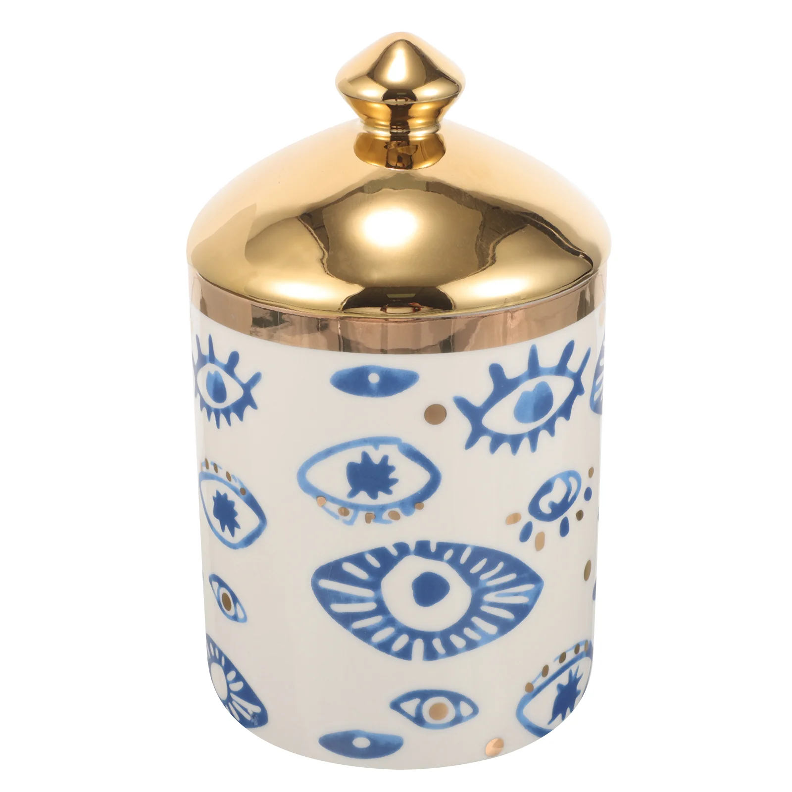 

Ceramic Jar Decorative Holder Desktop Holder with Lid for Home