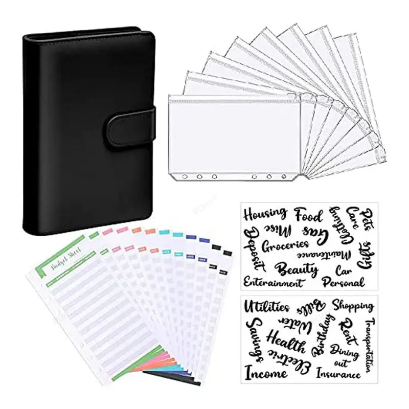 Новые бумажные карманы с 6 отверстиями пластиковые бумажники на молнии конверты