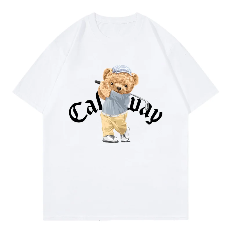

Summer Men Women Fashion Oversized Sportswear T-Shirts Streetwear Tops Tees Golf Vintage Print Cotton Tees Short Sleeve T Shirts