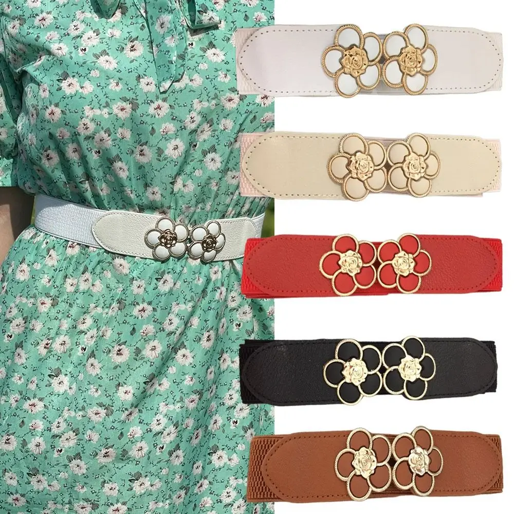 Women Female Ladies Waist Accessories Corset Wide Waist Wide Belt Flower Belts Flower Belts Elastic Belts