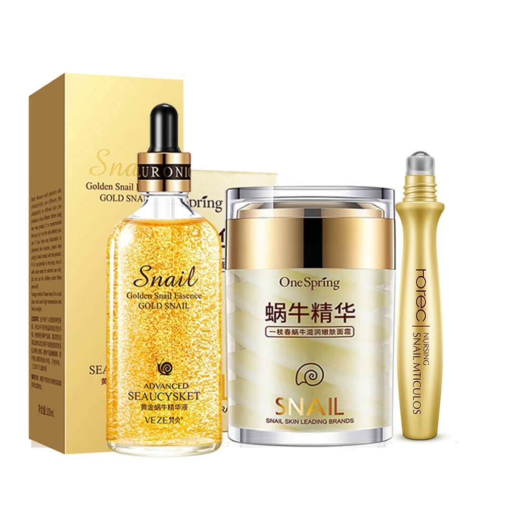 

Набор для ухода за кожей Snail Essence Увлажняющая осветляющая сыворотка Питательный крем против морщин Восстанавливающий Крем для глаз от темны...